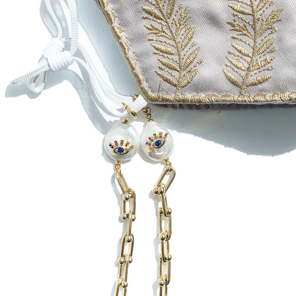 ADJNA Eye Gold Face Mask Chain