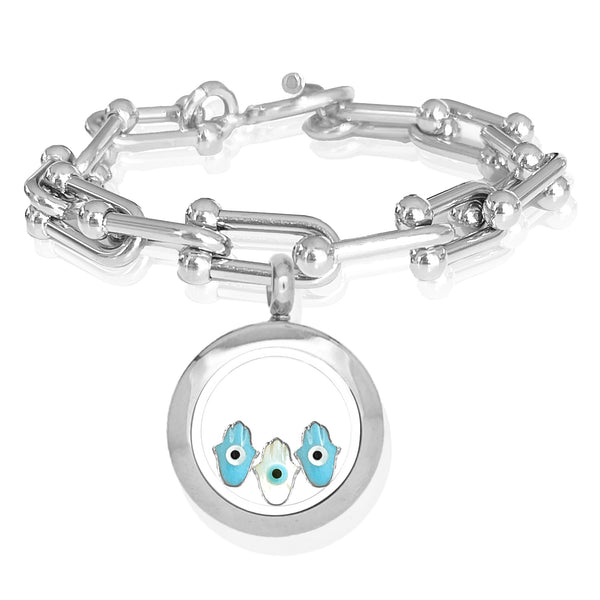 FATIMA Baby Floating Evil Eye Charms Bracelet