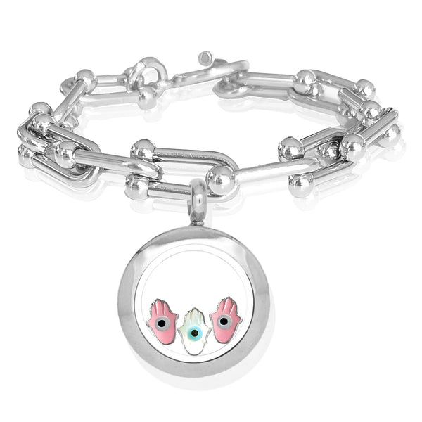 FATIMA Baby Floating Evil Eye Charms Bracelet