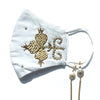 BEENA Beaded Golden Flower Face Mask