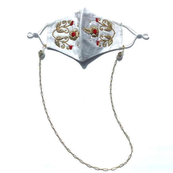 BEENA Beaded Flower Face Mask