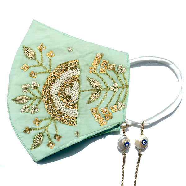 BEENA Beaded Enchanted Flower Face Mask