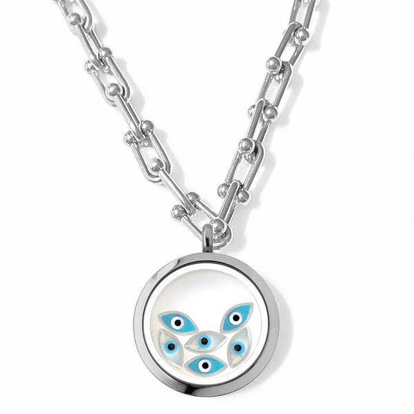 MIRIAM Floating Evil Eye Charms Necklace