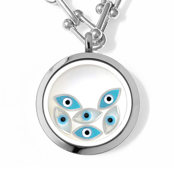MIRIAM Floating Evil Eye Charms Necklace