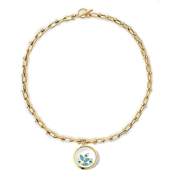 MIRIAM Floating Evil Eye Charms Necklace