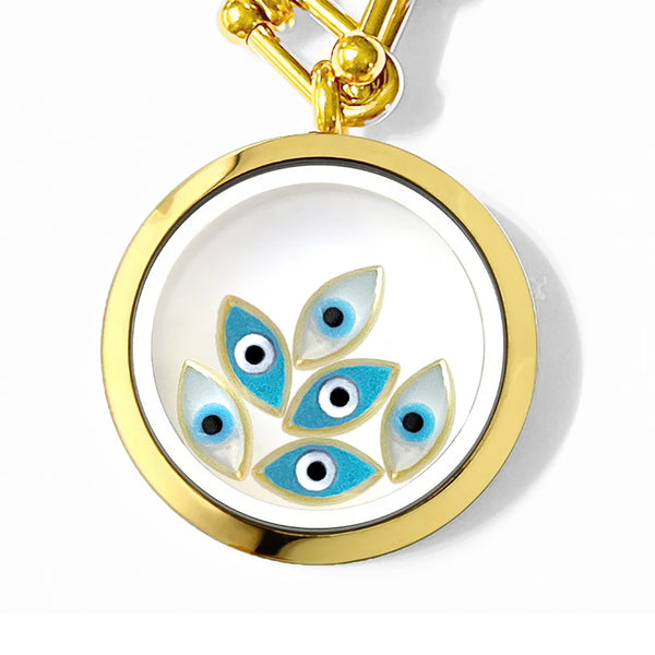 MIRIAM Floating Evil Eye Charms Necklace