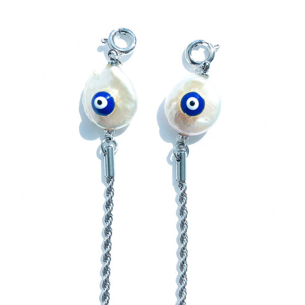 GULFEM Evil Eye Silver Face Mask Chain
