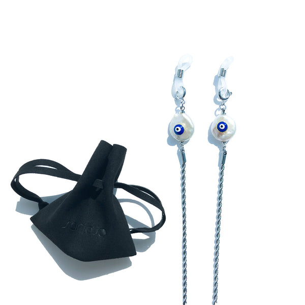 GULFEM Evil Eye Pearl Sunglasses Chain