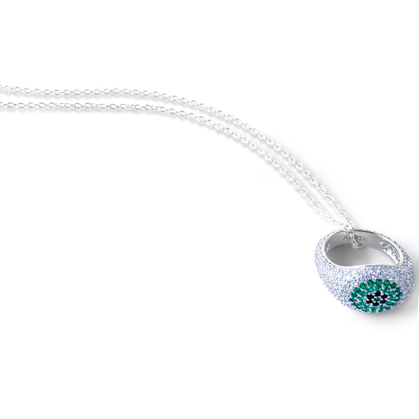 HALI Pave Eye Ring Necklace