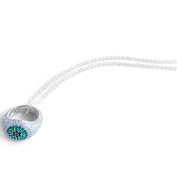 HALI Pave Eye Ring Necklace