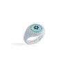 HALI Green Evil Eye Pave Pinky Ring