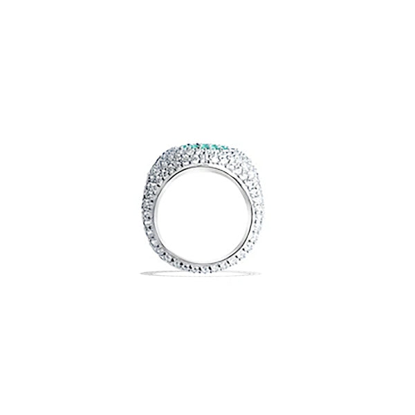 HALI Green Evil Eye Pave Pinky Ring