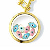 FATIMA Twins Floating Evil Eye Charms Necklace