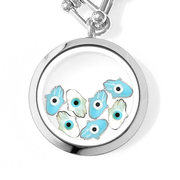 FATIMA Baby Floating Evil Eye Charms Necklace