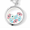 FATIMA Twins Floating Evil Eye Charms Necklace