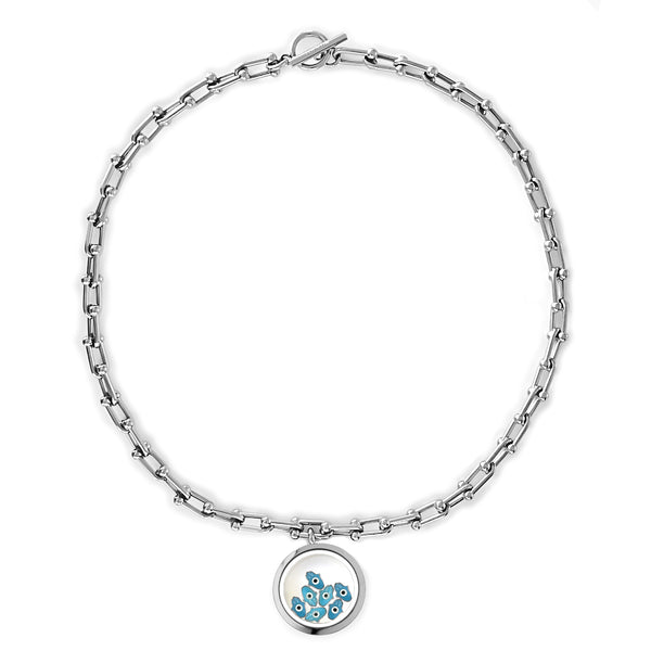 FATIMA Floating Evil Eye Charms Necklace