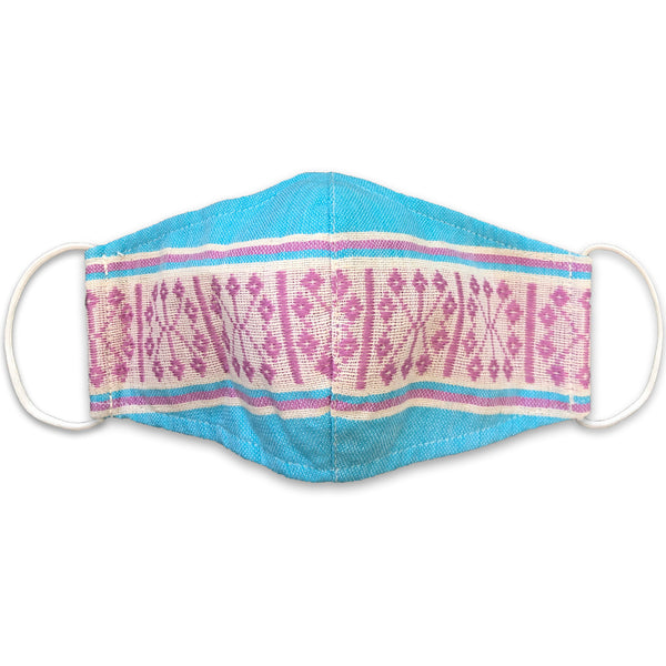 H'MONG Embroidered Blue Face Mask
