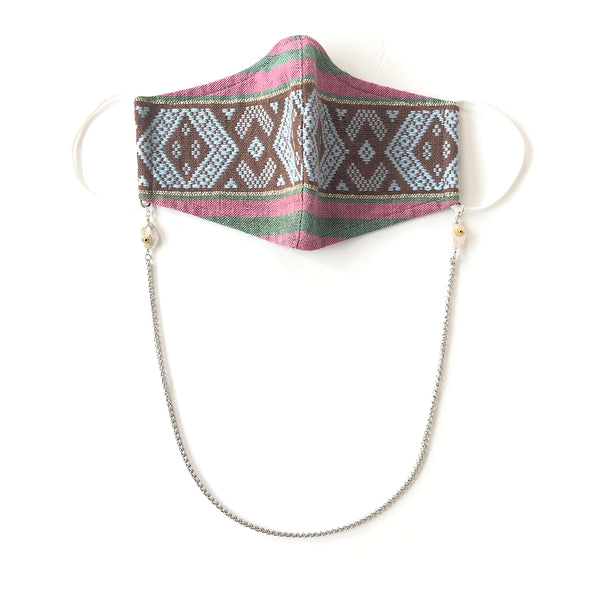 H'MONG Embroidered Striped Face Mask