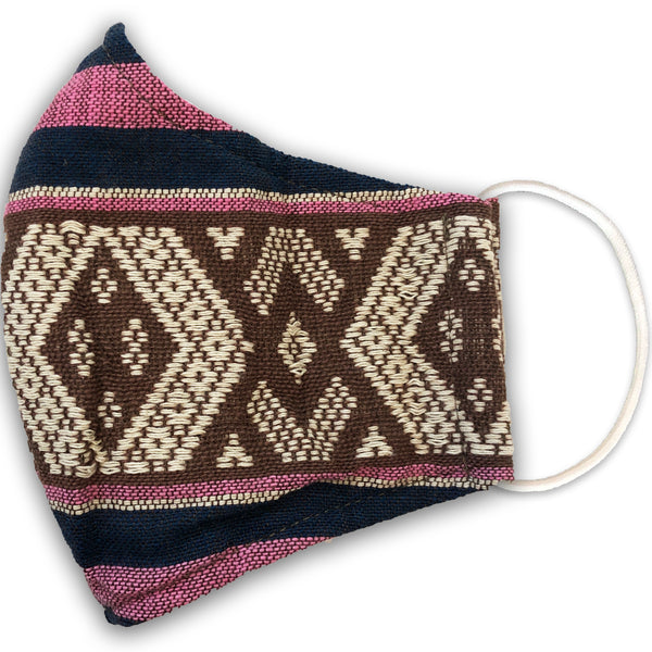 H'MONG Embroidered Striped Face Mask