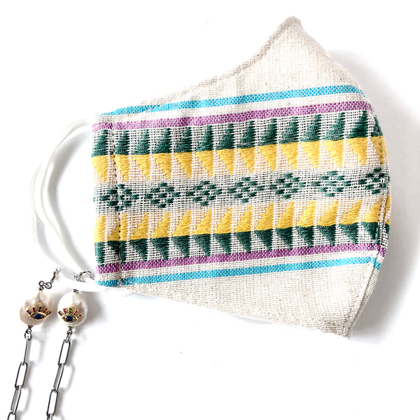 H'MONG Embroidered Linen Face Mask