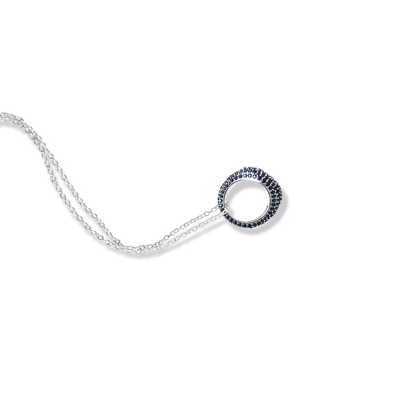 KIRAN Black Pave Ring Necklace
