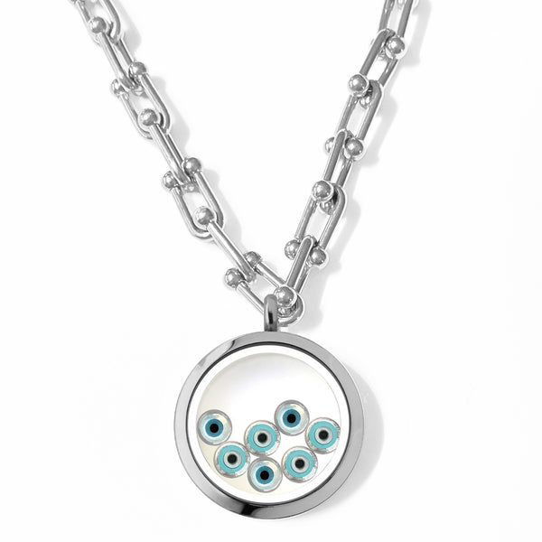 MATA-MATA Floating Evil Eye Charms Necklace