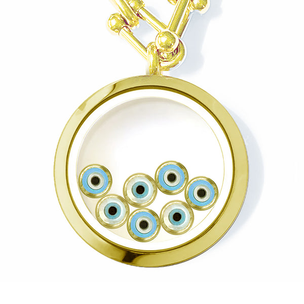 MATA-MATA Floating Evil Eye Charms Necklace