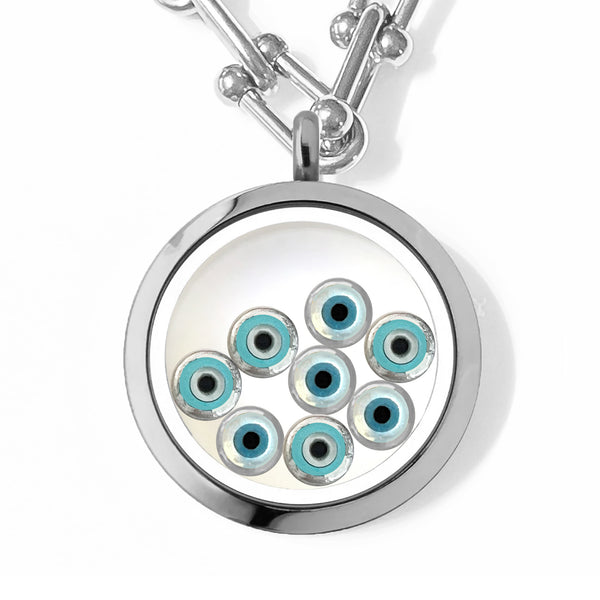 MATA-MATA Floating Evil Eye Charms Necklace
