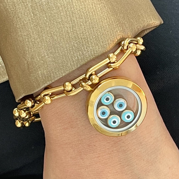 MATA MATA Floating Evil Eye Charms Bracelet