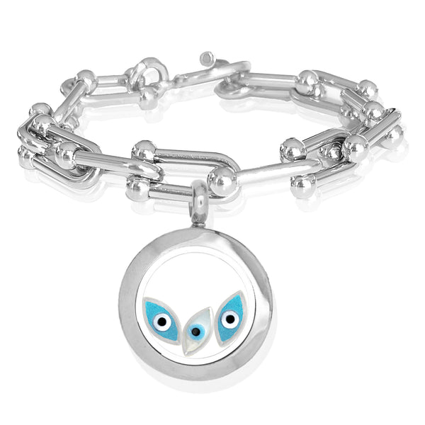 MIRIAM Floating Evil Eye Charms Bracelet