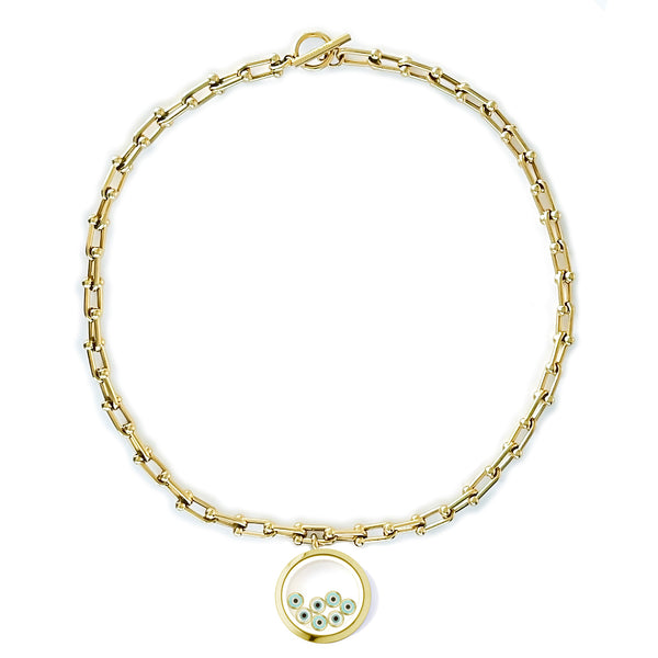 MATA-MATA Floating Evil Eye Charms Necklace