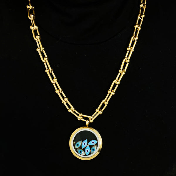 MIRIAM Floating Evil Eye Charms Necklace