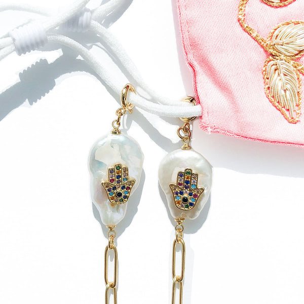 PETRA Hamsa Gold Face Mask Chain