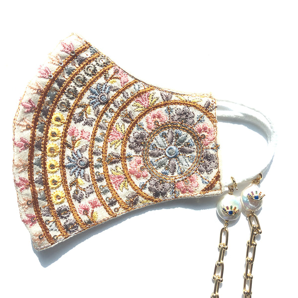 PRIYA Embroidered Flowers Garden Face Mask