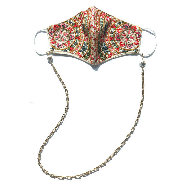 PRIYA Embroidered Flowers Garden Face Mask