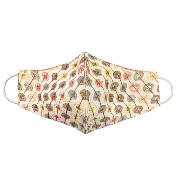 PRIYA Embroidered Fans Embellished Face Mask