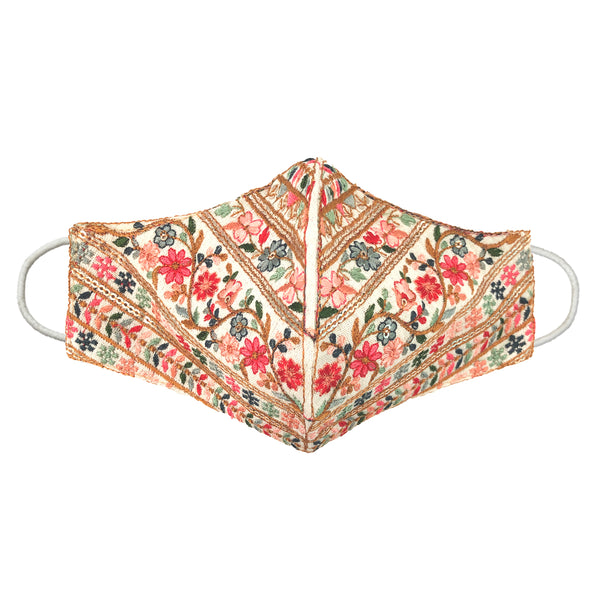 PRIYA Embroidered Flowers Mural Face Mask