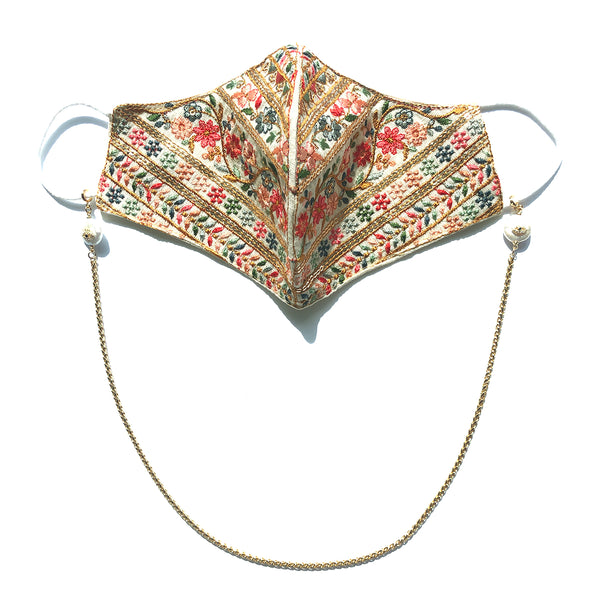 PRIYA Embroidered Flowers Mural Face Mask
