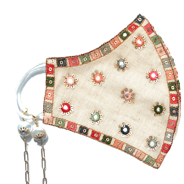 PRIYA Embroidered Mirrored Face Mask