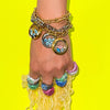 FATIMA Twins Floating Evil Eye Charms Bracelet