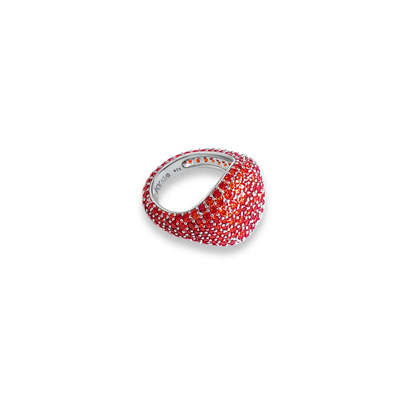 MAISSA Red Pave Pinky Ring