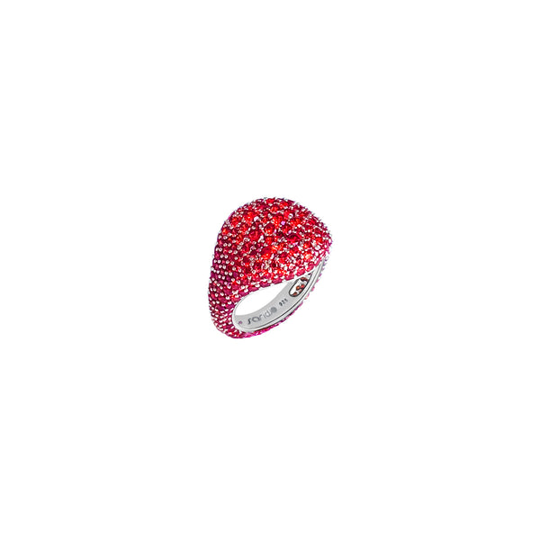 MAISSA Red Pave Pinky Ring