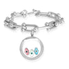 FATIMA Twins Floating Evil Eye Charms Bracelet