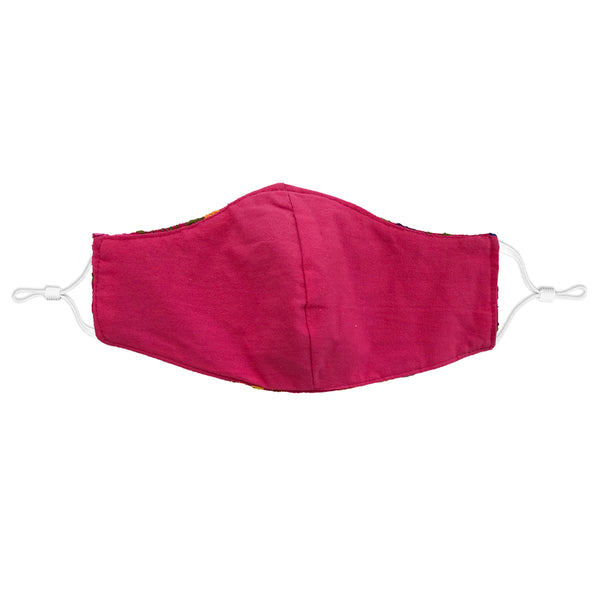 YARELI Flowers Fuchsia Embroidered Face Mask