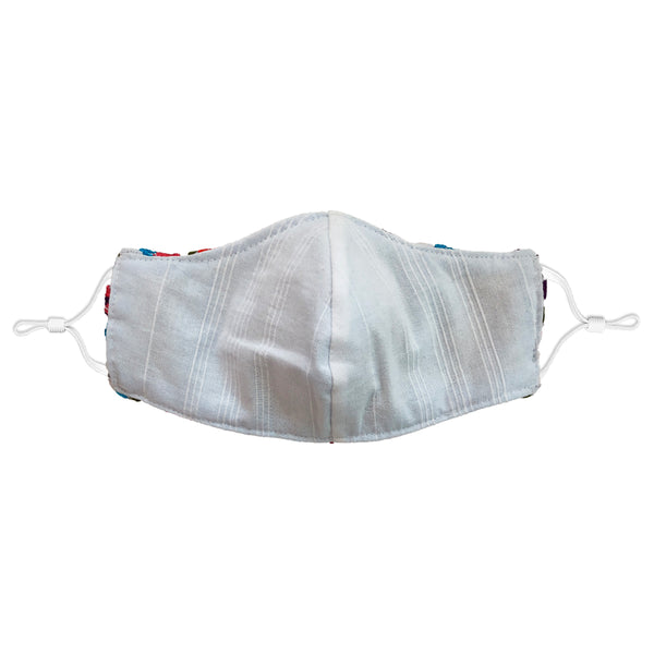 YARELI Flowers White Embroidered Face Mask