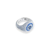 ZAYRA Blue Pave Evil Eye Pinky Ring