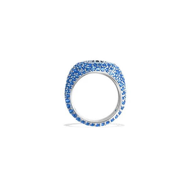 ZOFIA Evil Eye Blue Pave Pinky Ring