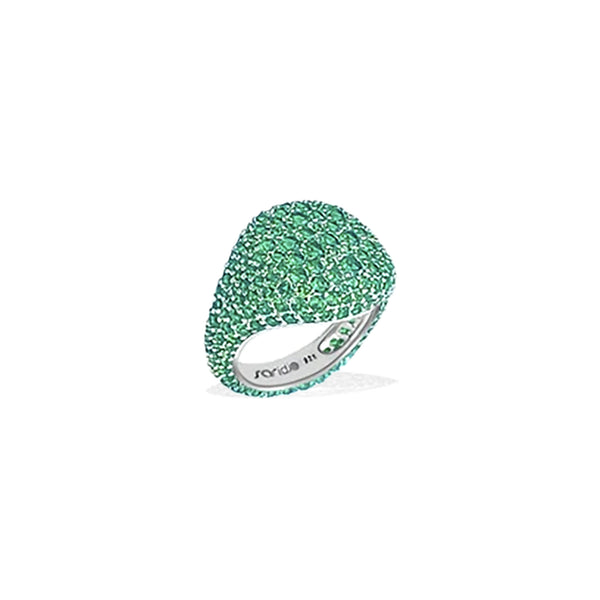 AMOURY Green Pave Pinky Ring