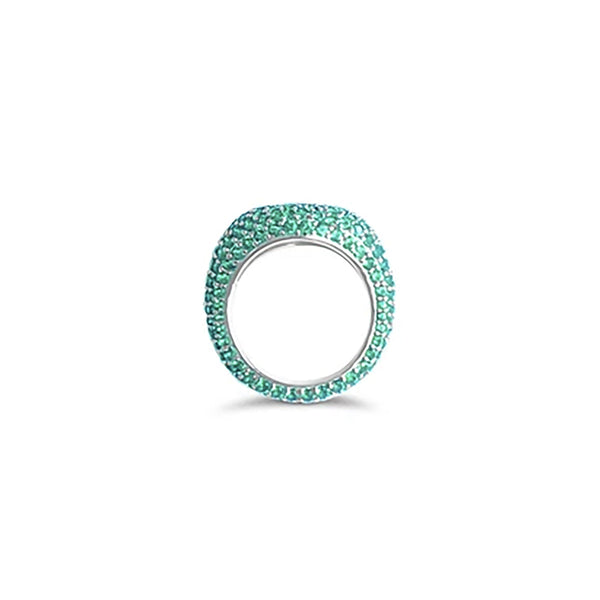 AMOURY Green Pave Pinky Ring