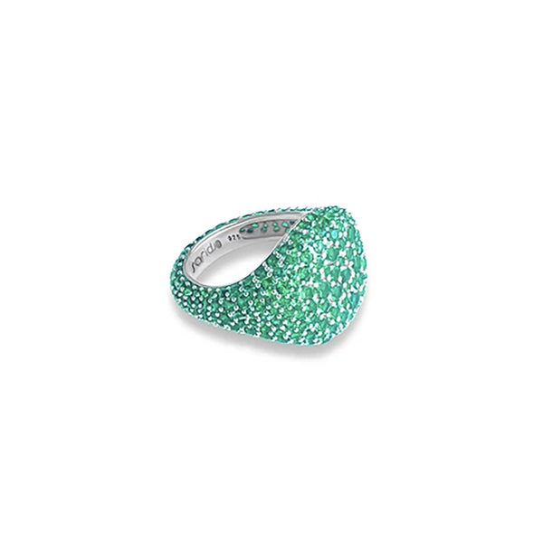 AMOURY Green Pave Pinky Ring
